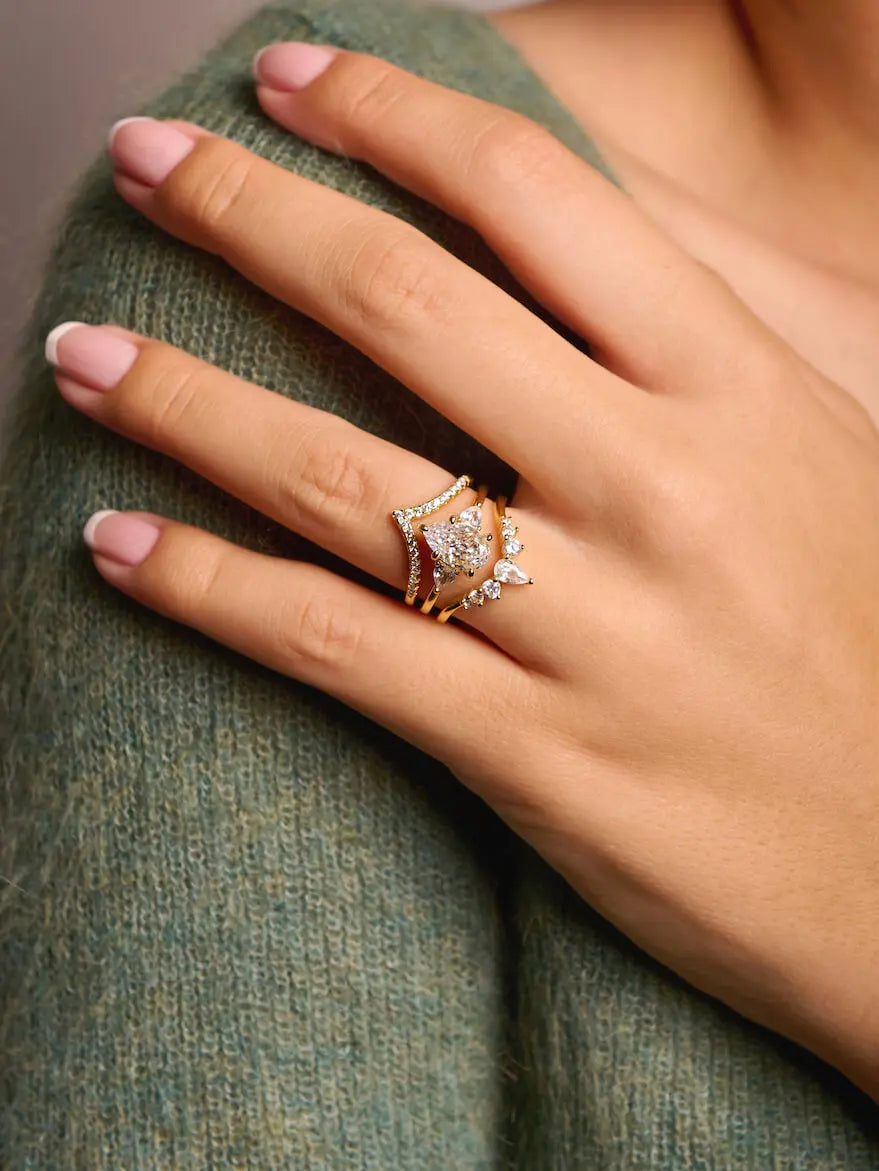 Pavé Wishbone V | Stacking Ring Objkts