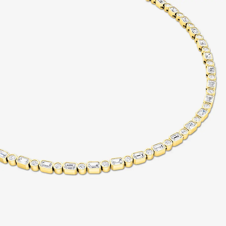 Rubielle Halskette 925 Sterling Silver, 18K Gold