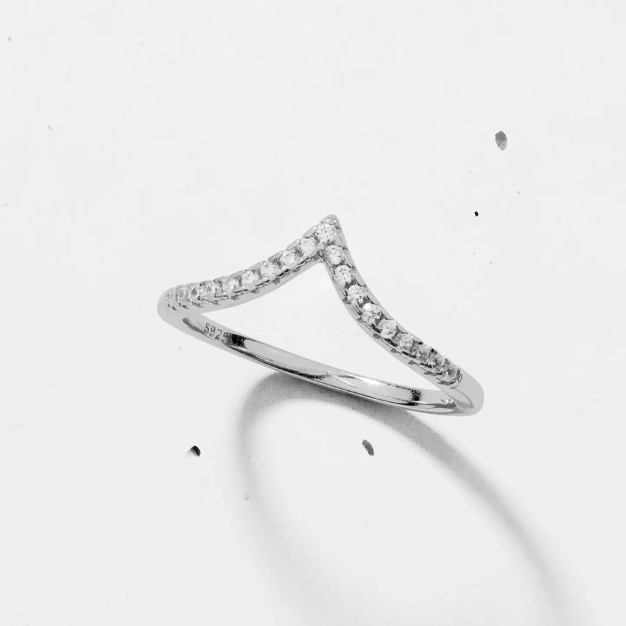 Pavé Wishbone V | Stacking Ring Objkts