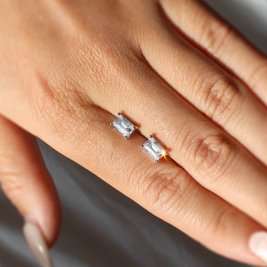 Emerald Cut Studs (Pair) JW