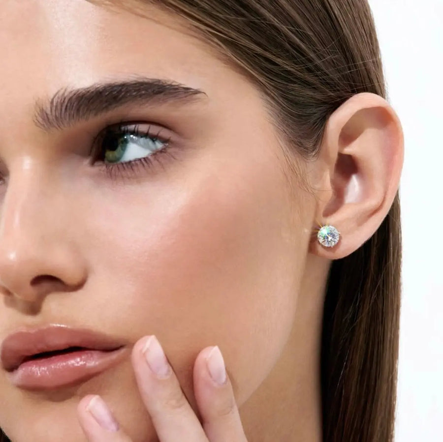 Luxe Ohrstecker 925 Sterling Silver, 18K Gold