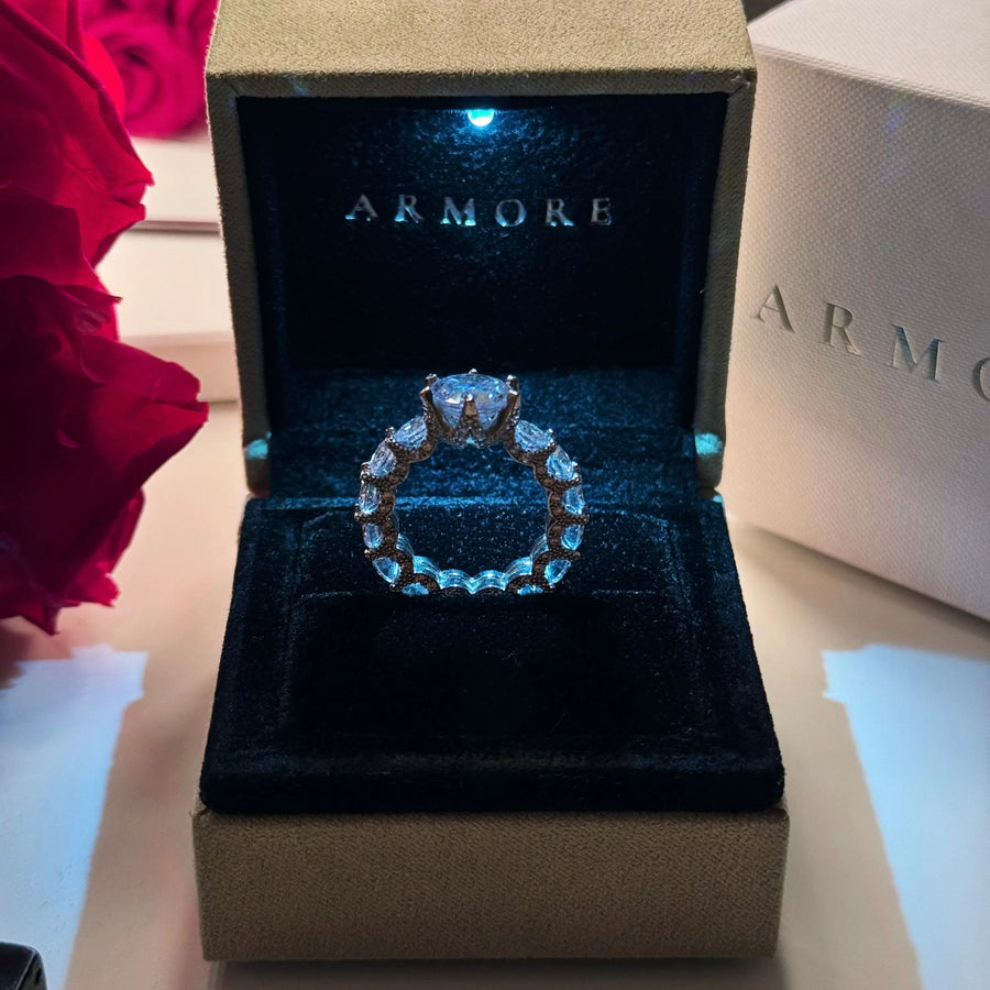 Deluxe Ring 925 Sterling Silver, 18K Gold