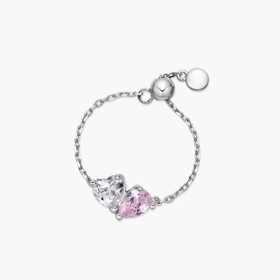 Dainty Pear X Heart Chain Ring Objkts