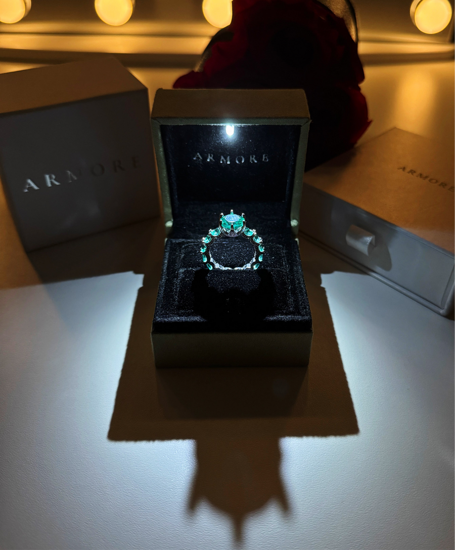 Deluxe Ring 925 Sterling Silver, 18K Gold