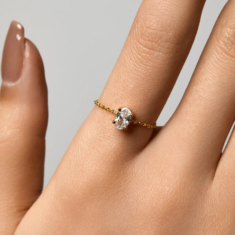 Dainty Oval Chain Ring Objkts