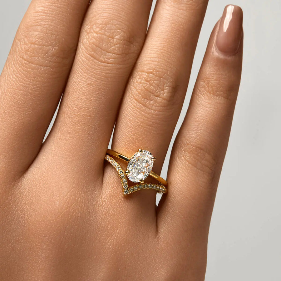 Pavé Wishbone V | Stacking Ring Objkts