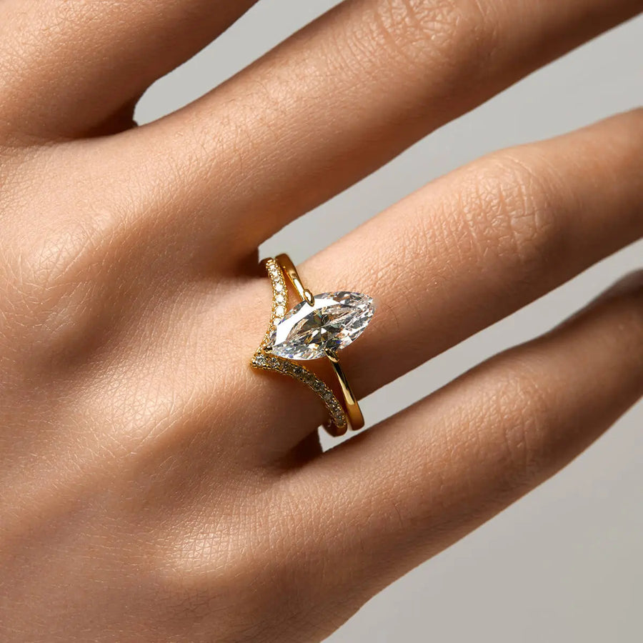 Pavé Wishbone V | Stacking Ring Objkts