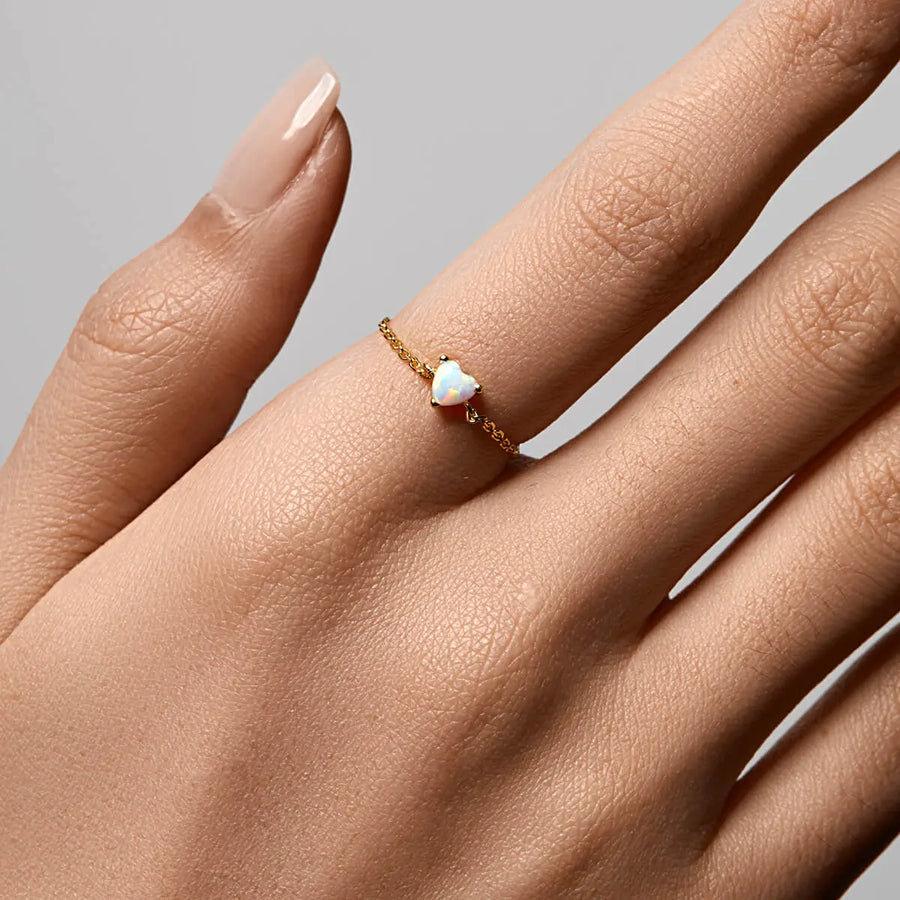 Dainty Heart Chain Ring Objkts