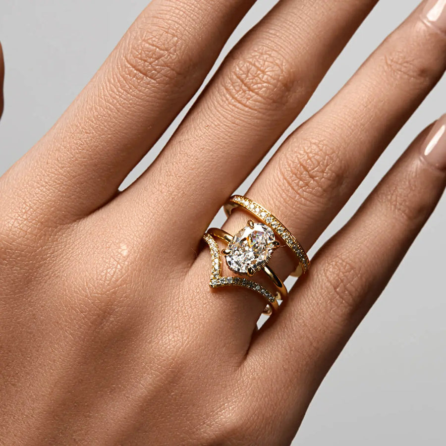 Pavé Wishbone V | Stacking Ring Objkts