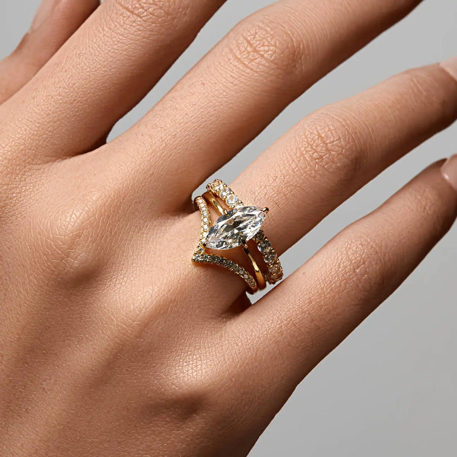 Pavé Wishbone V | Stacking Ring Objkts