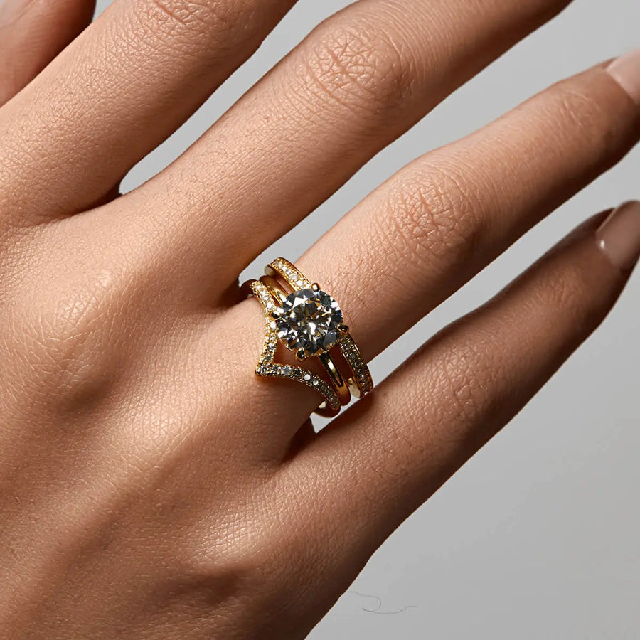 Pavé Wishbone V | Stacking Ring Objkts