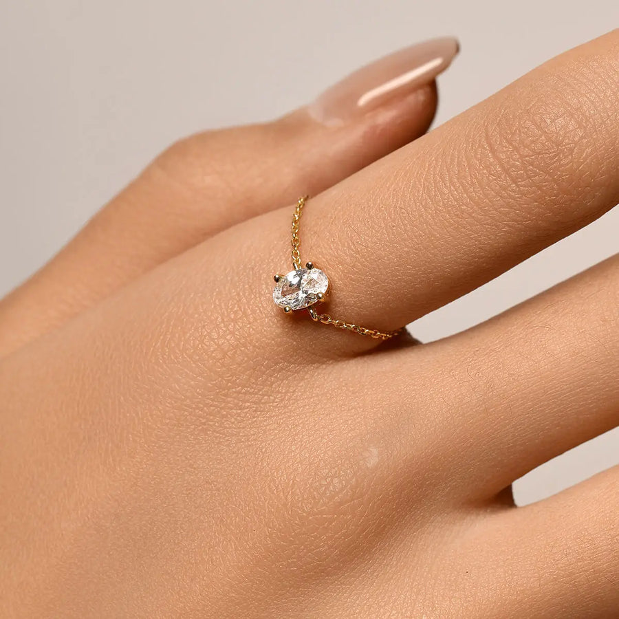 Dainty Oval Chain Ring Objkts