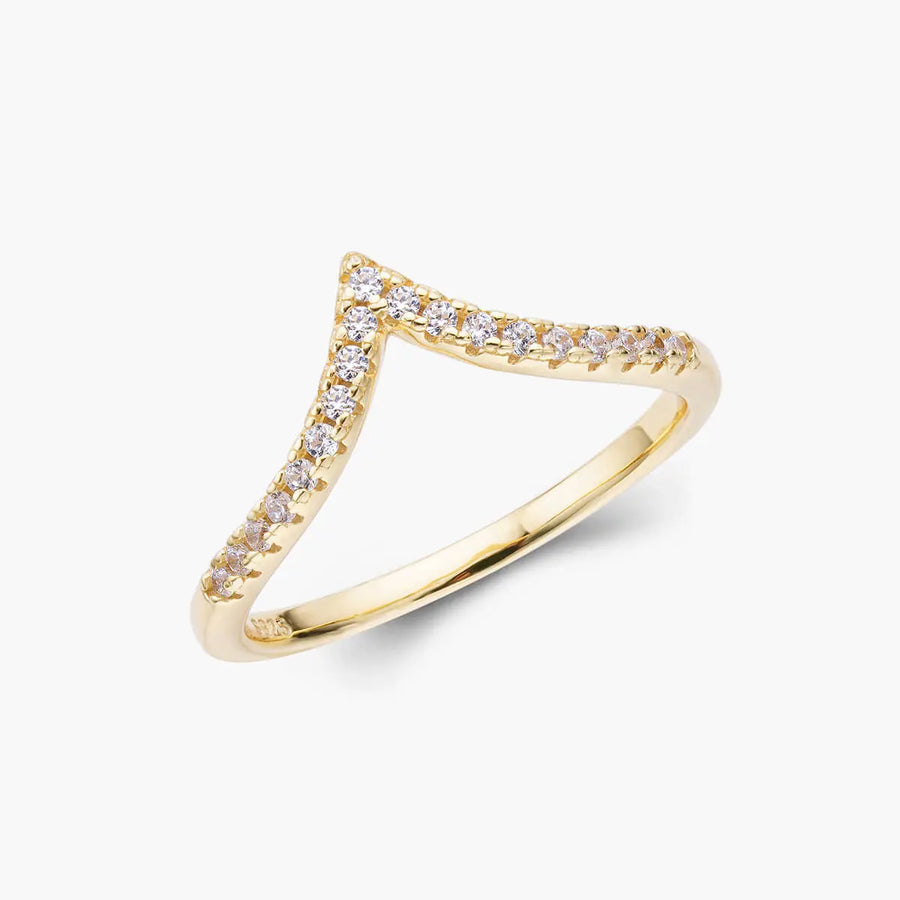Pavé Wishbone V | Stacking Ring Objkts