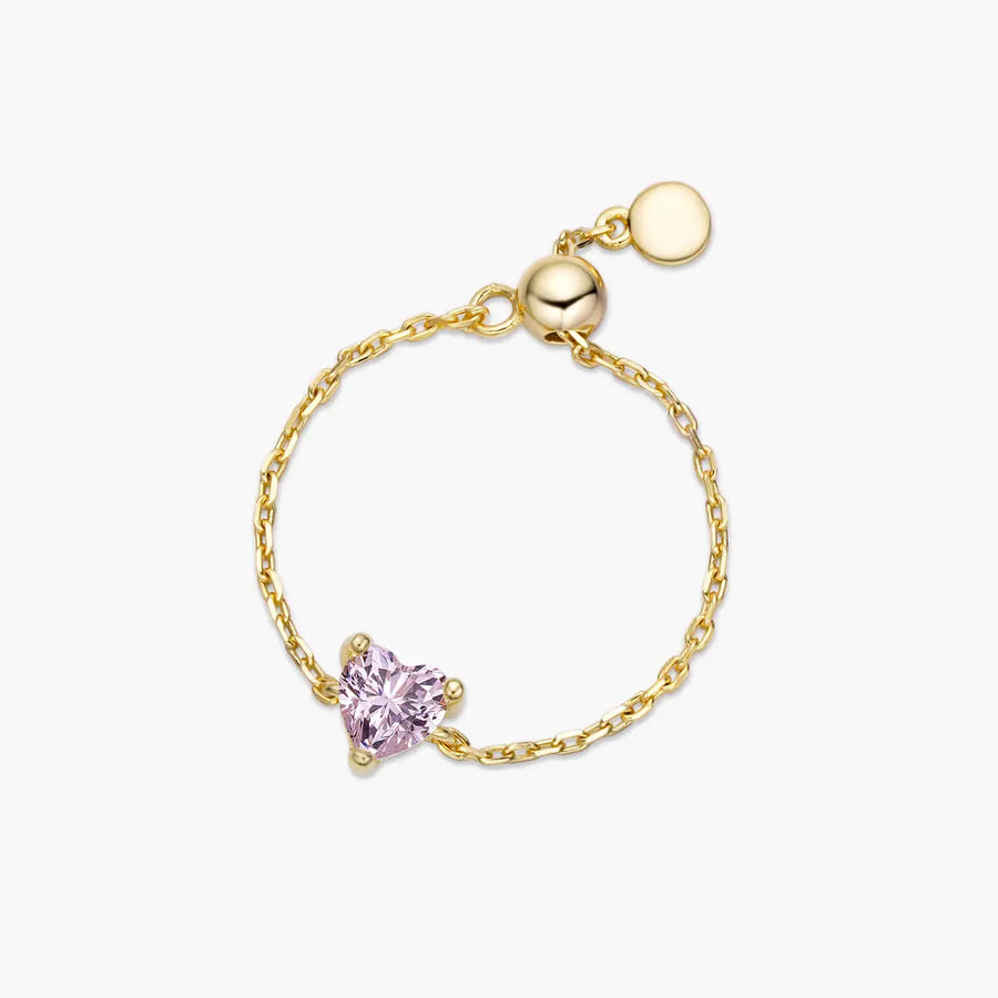 Dainty Heart Chain Ring Objkts