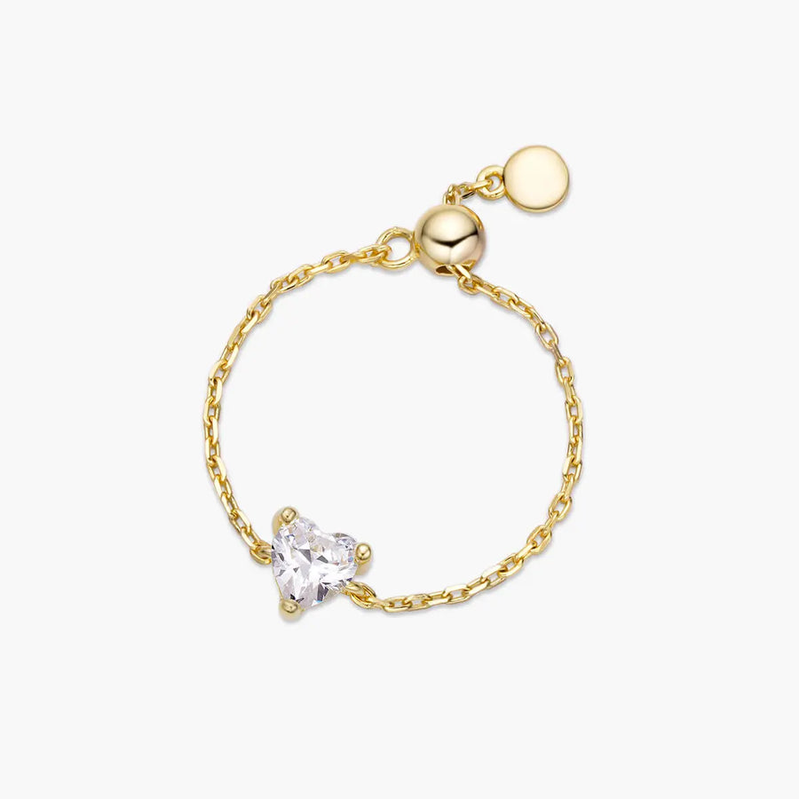Dainty Heart Chain Ring Objkts
