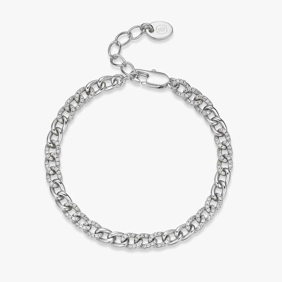 Half Pave Mini Curb Chain Bracelet JW