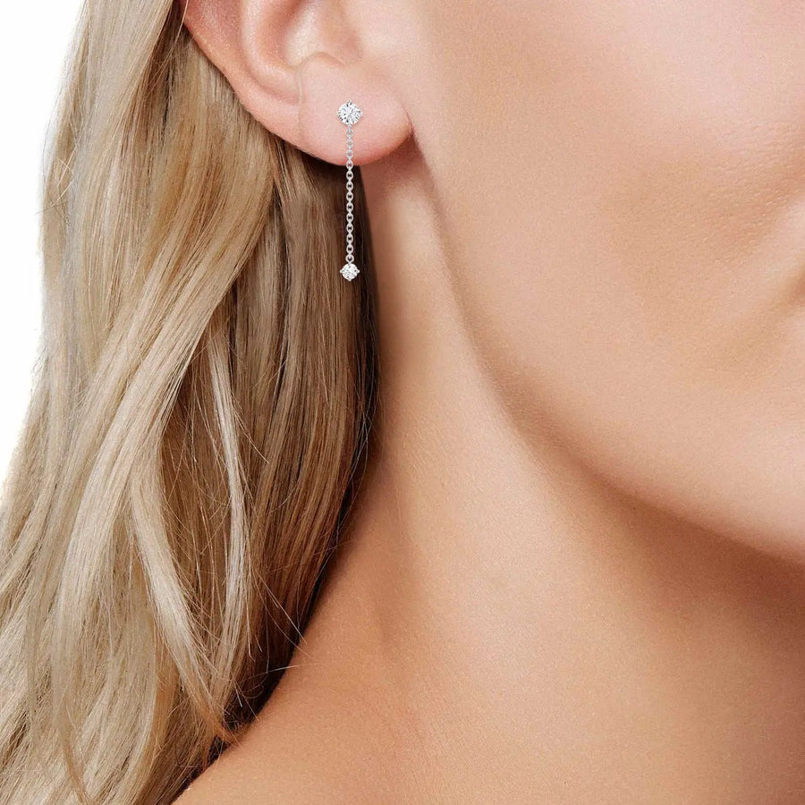 Stilvolle Ohrringe 925 Sterling Silver, 18K Gold