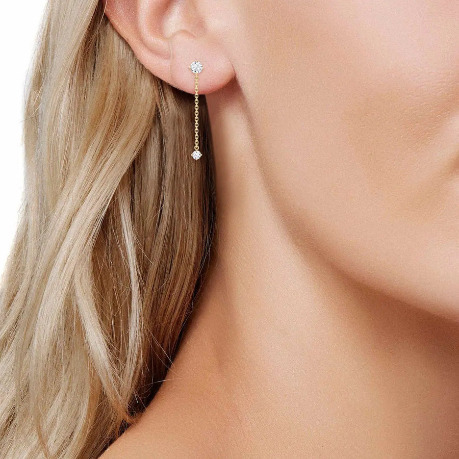 Stilvolle Ohrringe 925 Sterling Silver, 18K Gold