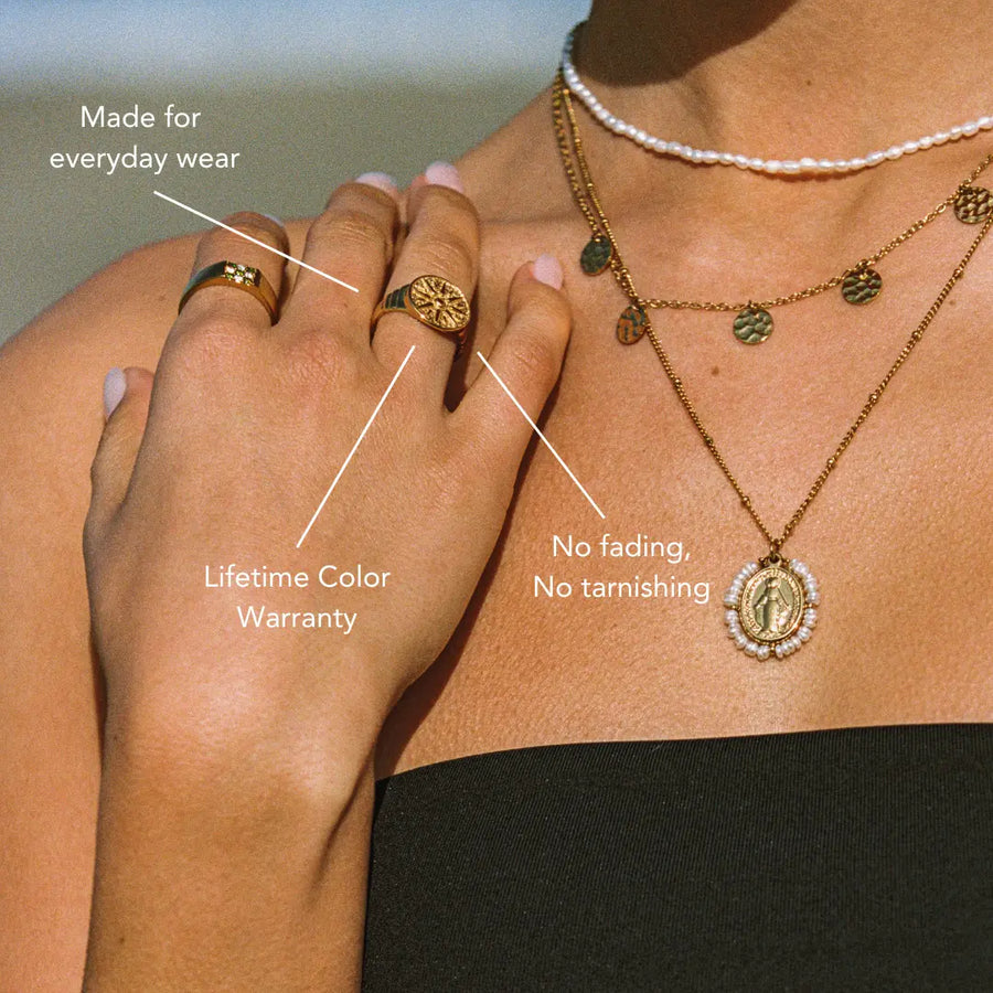 Goldener Sonnenring Atolea Waterproof Jewelry