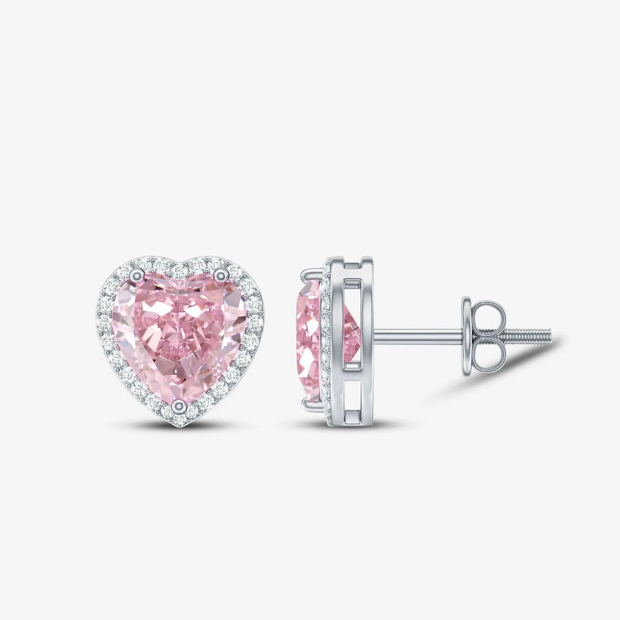Herz-Ohrringe 925 Sterling Silver, 18K Gold