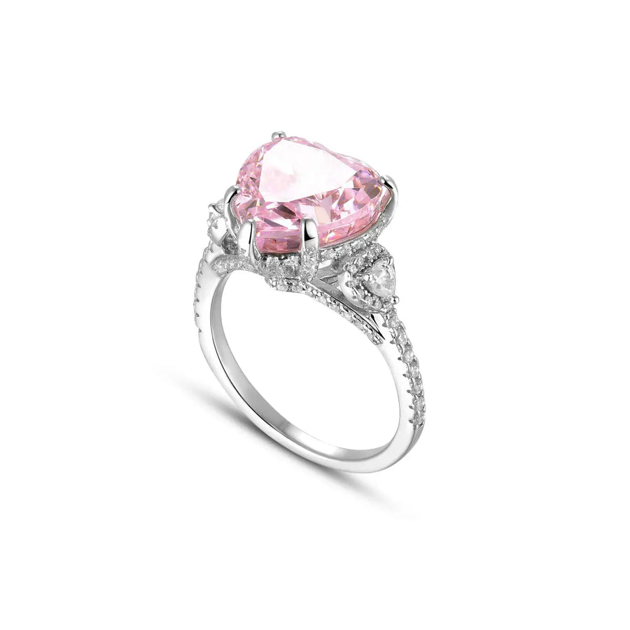 Herzring 925 Sterling Silver, 18K Gold