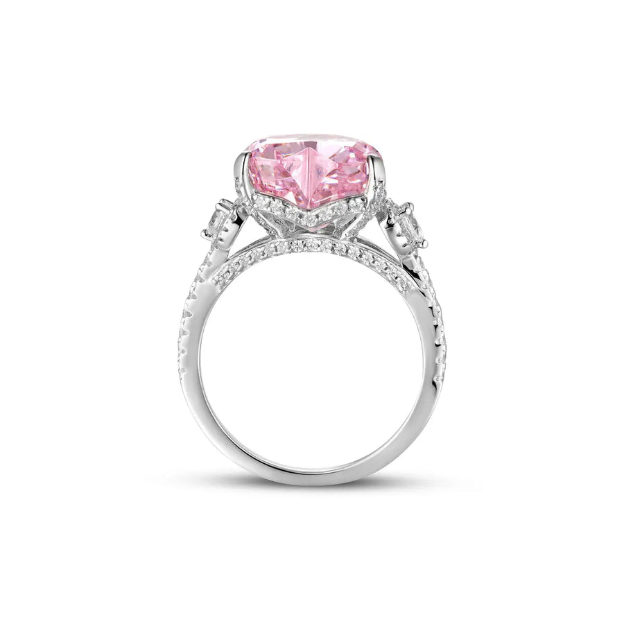 Herzring 925 Sterling Silver, 18K Gold