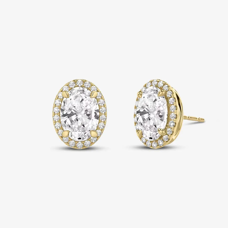 Aria Steckerohrringe 925 Sterling Silver, 18K Gold