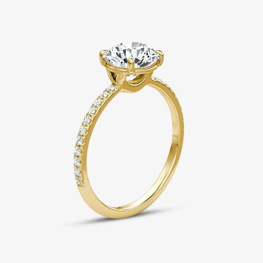 Pavé Classic-Ring 925 Sterling Silver, 18K Gold
