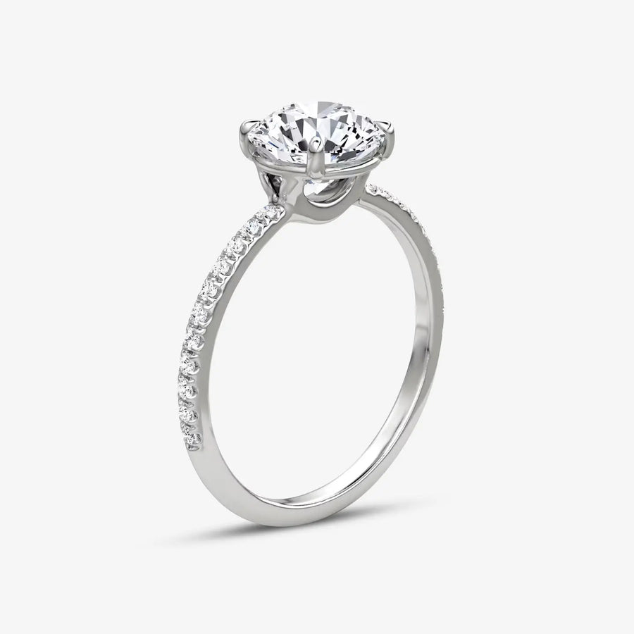 Pavé Classic-Ring 925 Sterling Silver, 18K Gold