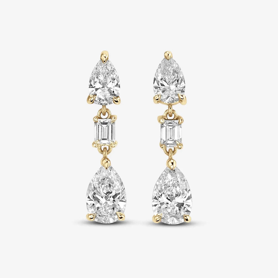 Glitzerohrringe 925 Sterling Silver, 18K Gold