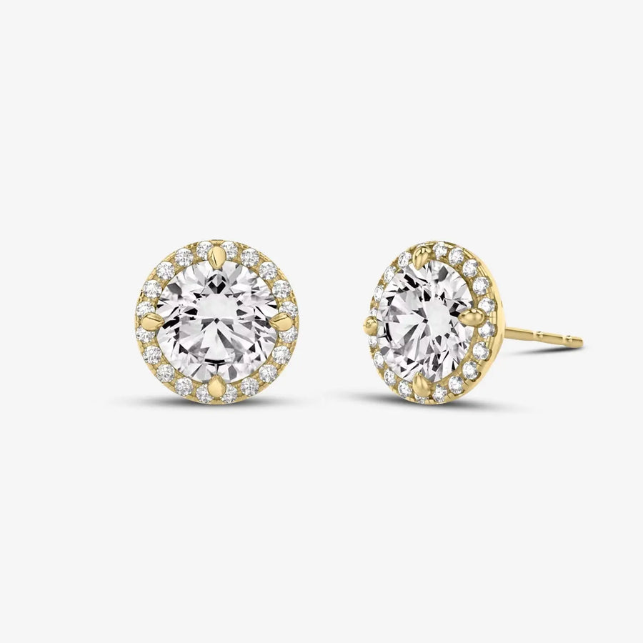 Bella Stecker-Ohrringe 925 Sterling Silver, 18K Gold