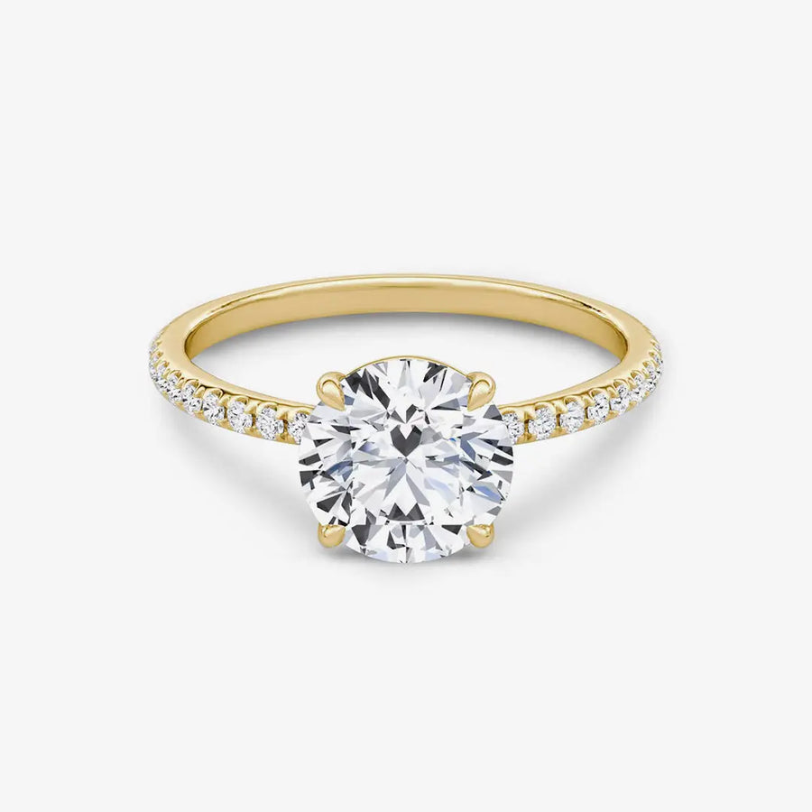 Pavé Classic-Ring 925 Sterling Silver, 18K Gold
