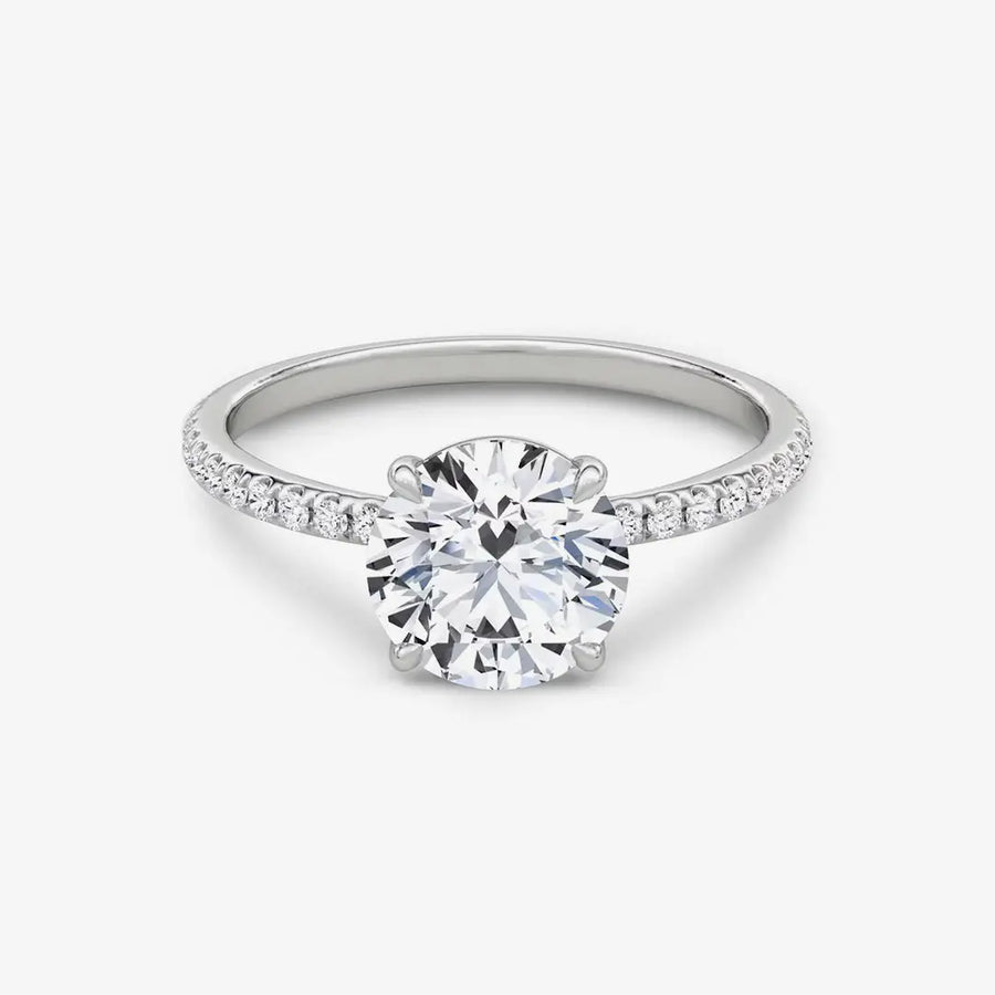 Pavé Classic Ring 925 Sterling Silver, 18K Gold