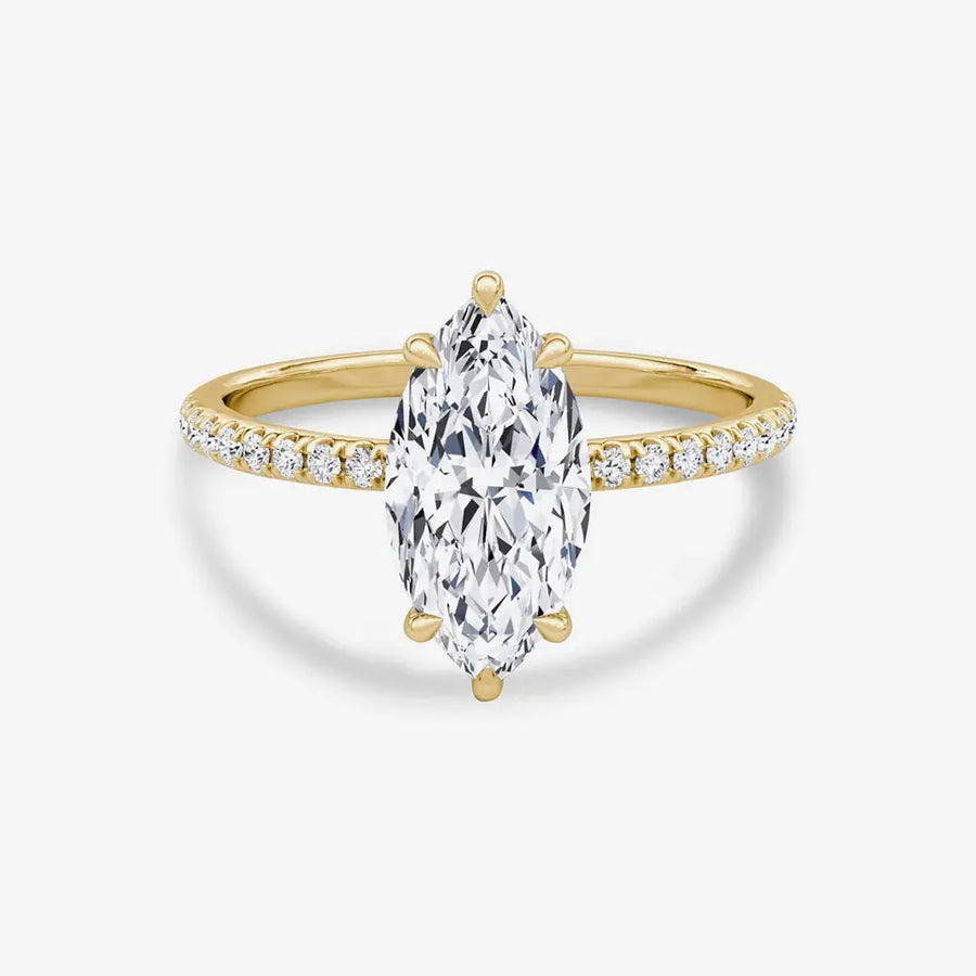 Pear-Classic-Ring 925 Sterling Silver, 18K Gold