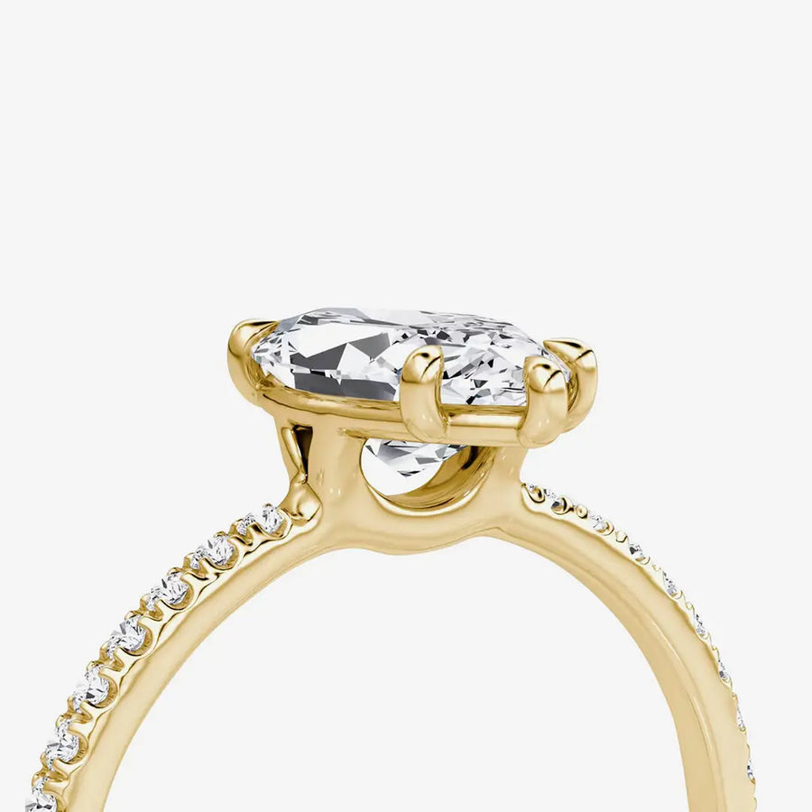 Pear-Classic-Ring 925 Sterling Silver, 18K Gold