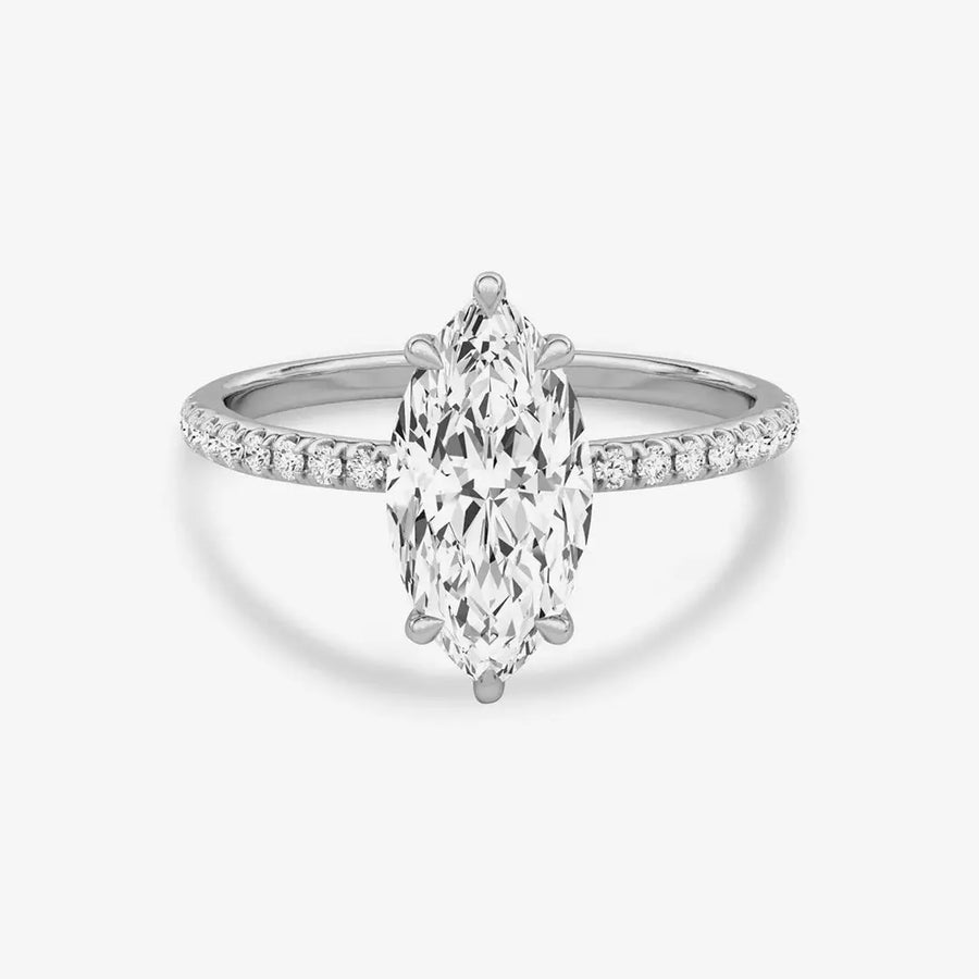 Pear-Classic-Ring 925 Sterling Silver, 18K Gold