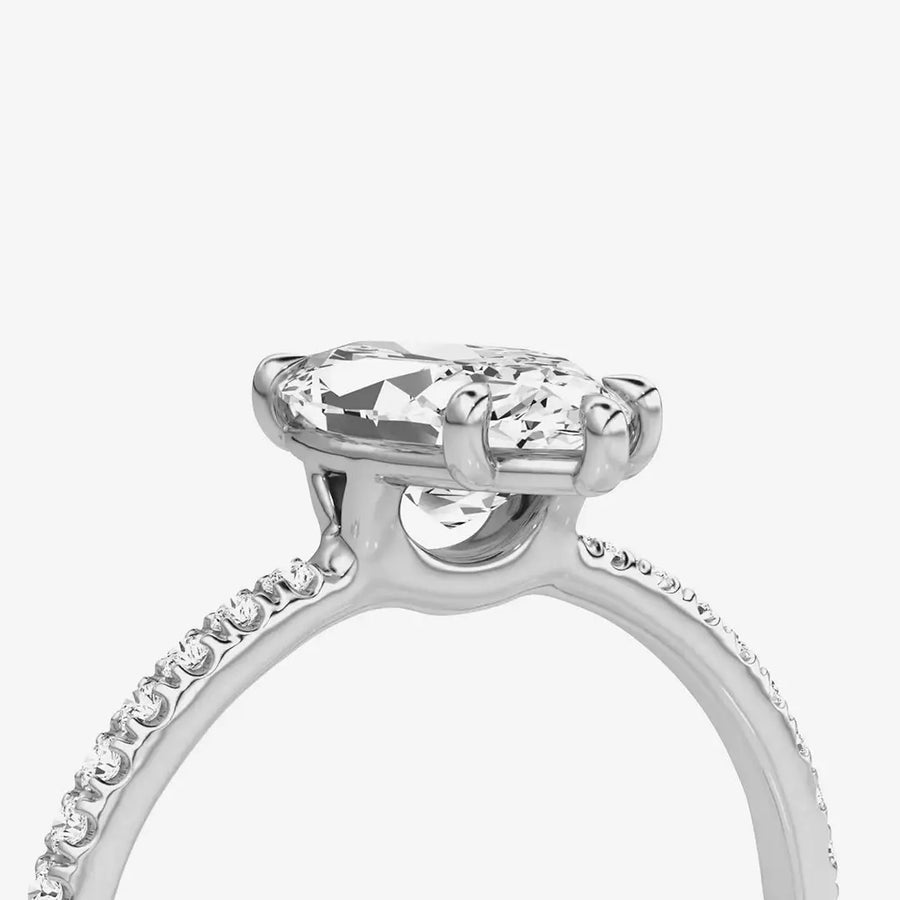 Pear-Classic-Ring 925 Sterling Silver, 18K Gold
