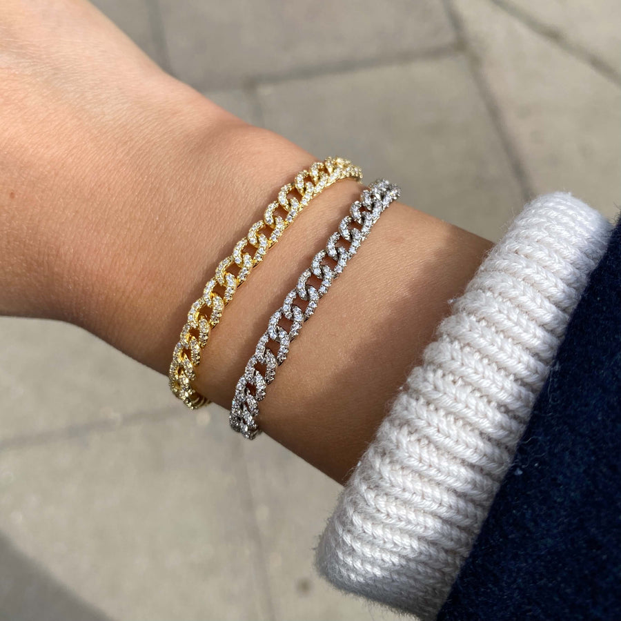 Pavé Mini Curb Chain Bracelet JW