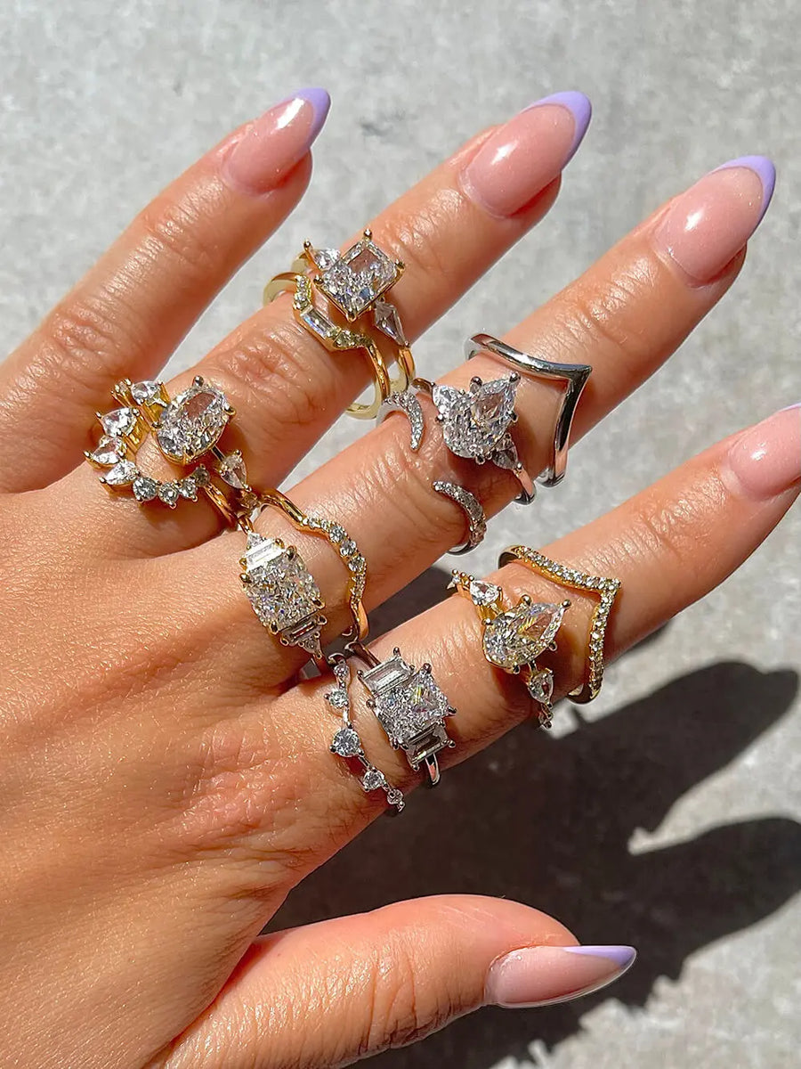 Pavé Wishbone V | Stacking Ring Objkts