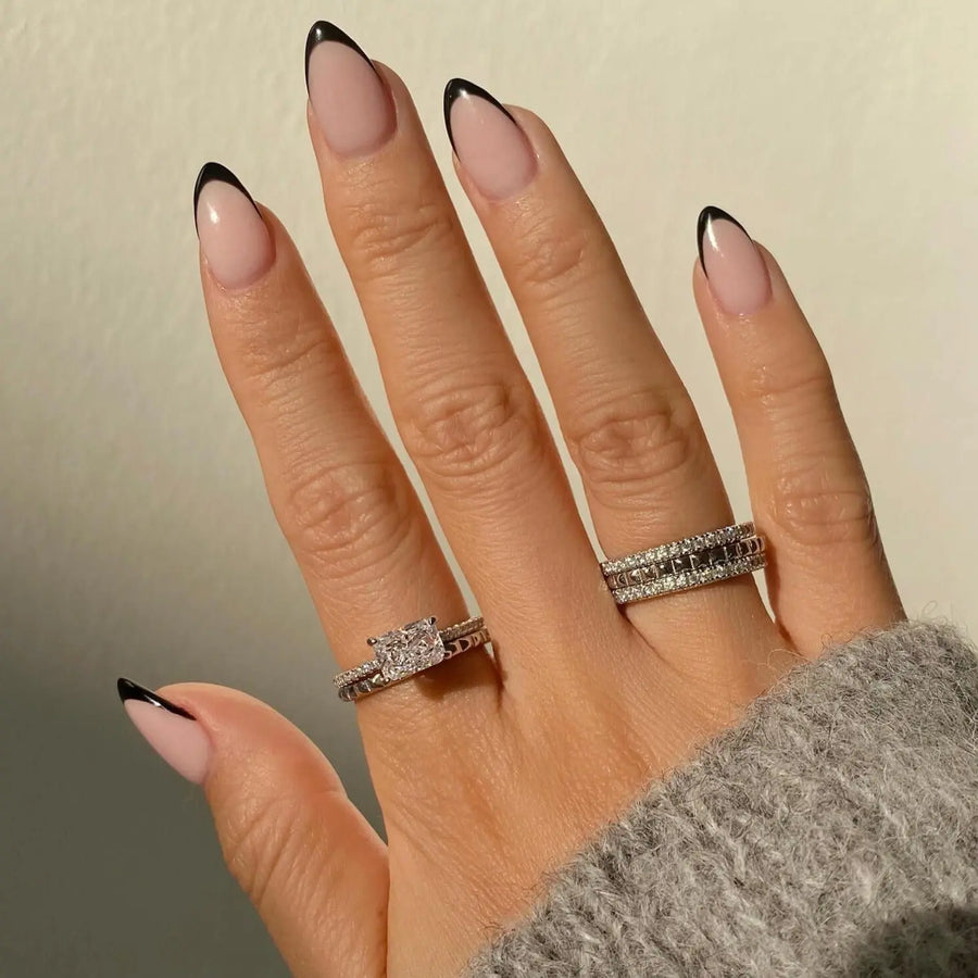 Half Pyramid Half Pave Stacking Ring Objkts