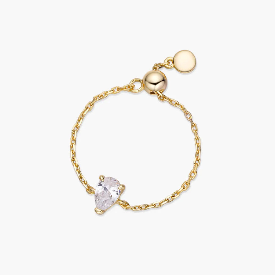 Dainty Pear Chain Ring Objkts
