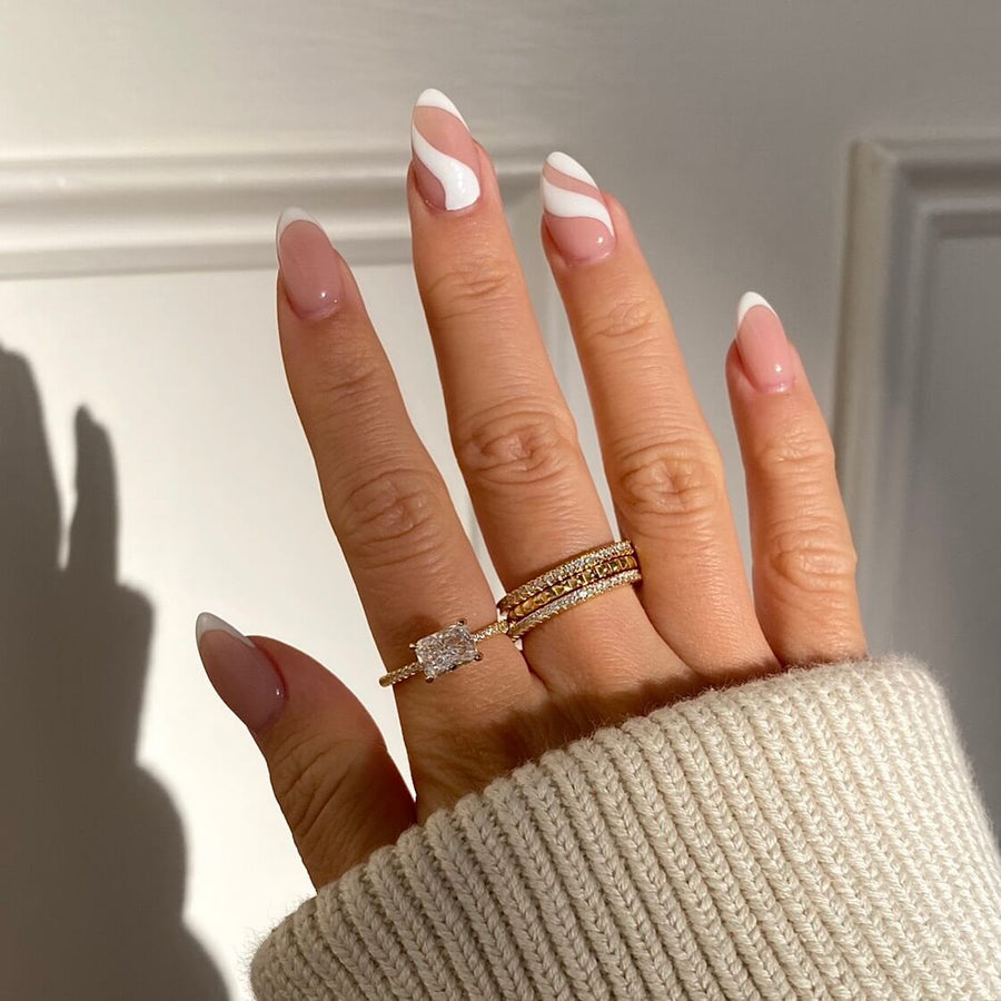 Half Pyramid Half Pave Stacking Ring Objkts