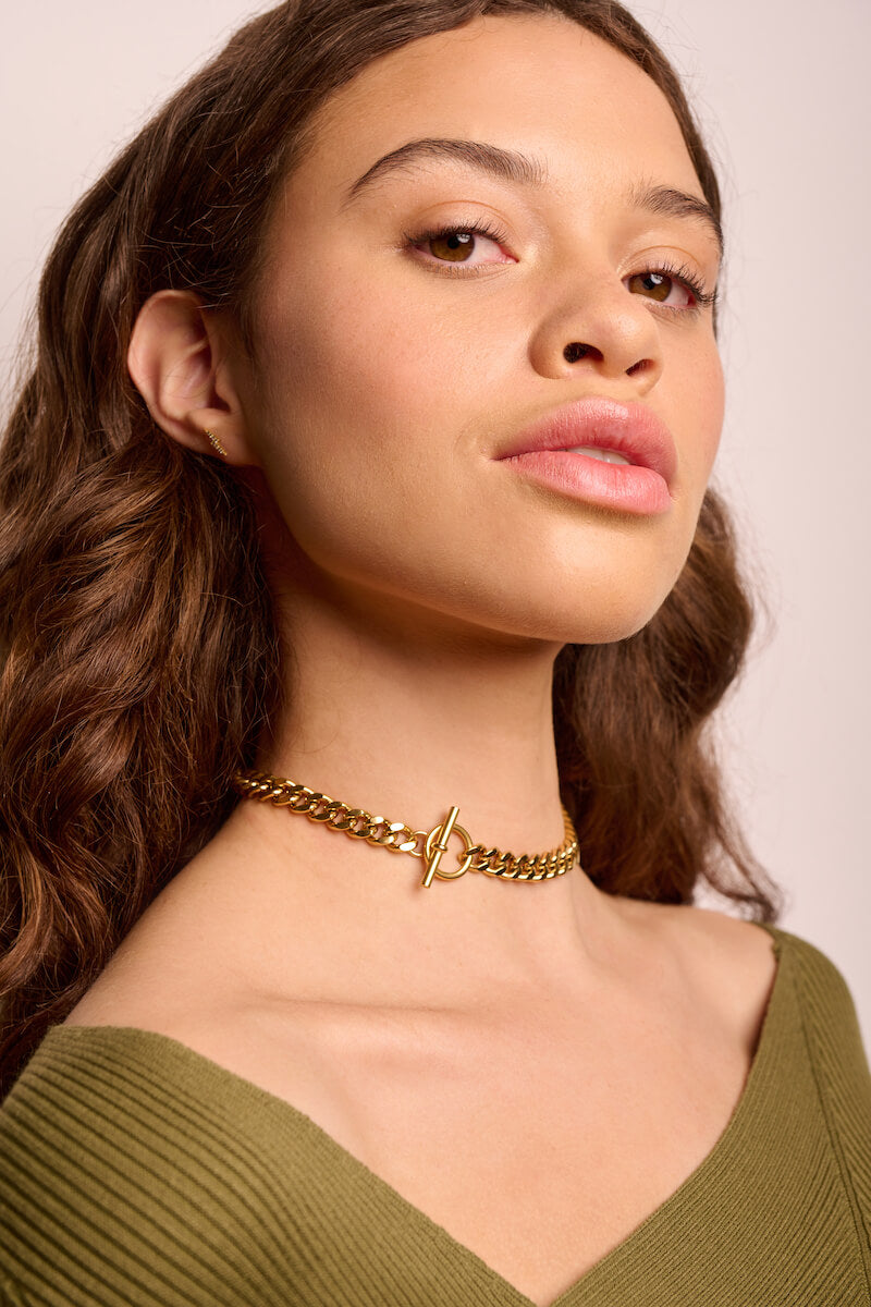 Kettenanschlag T-Stab Choker Halskette JW
