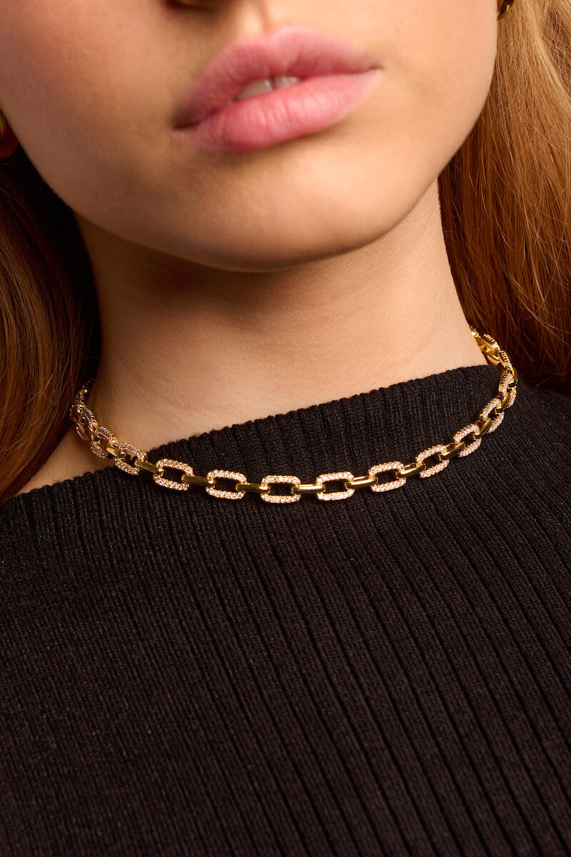 Halb Pavé Kettenglied Choker JW