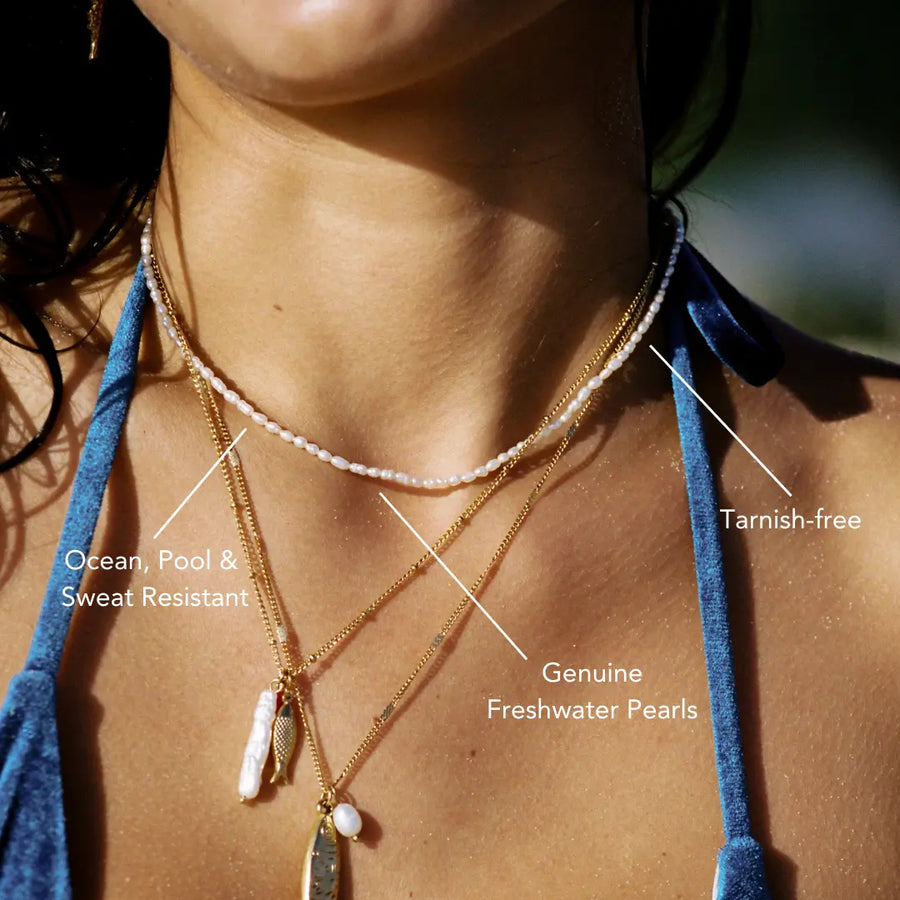 Kleine Perlen Choker Atolea Waterproof Jewelry