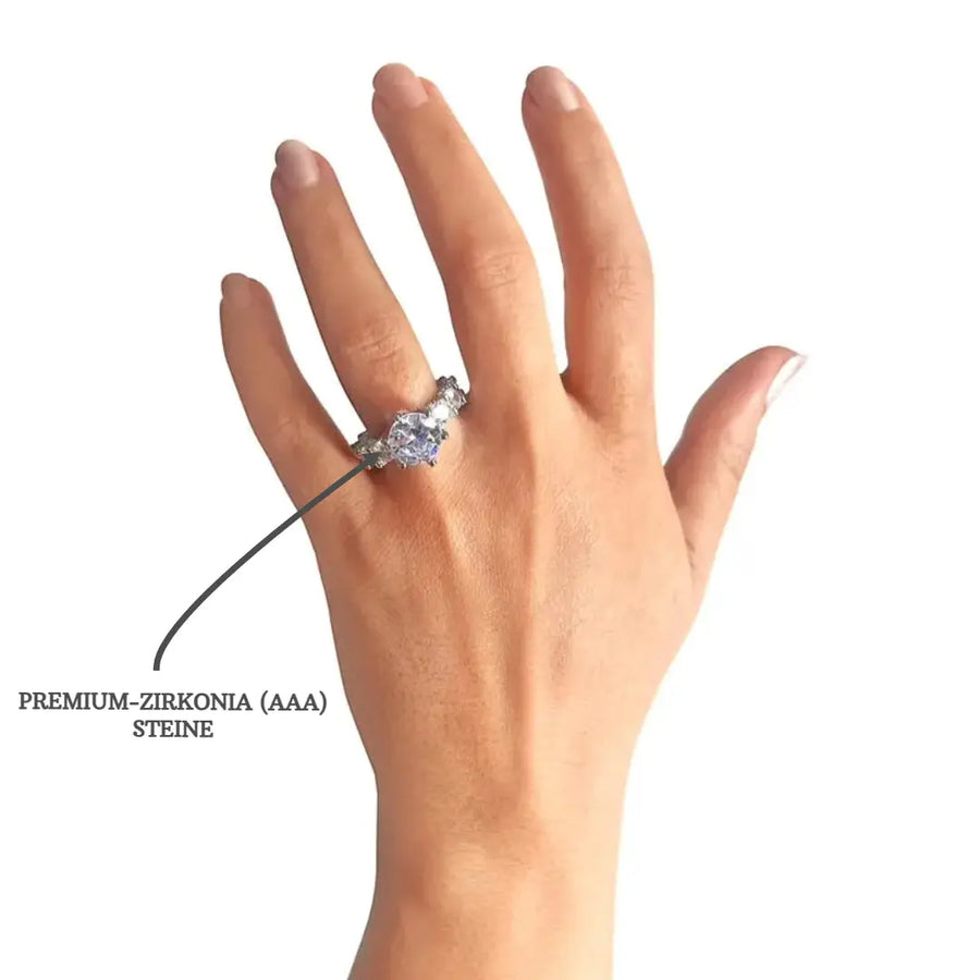 Deluxe Ring 925 Sterling Silver, 18K Gold