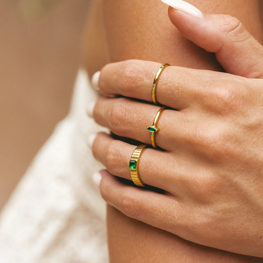 Zierlicher Smaragd-Ring Atolea Waterproof Jewelry