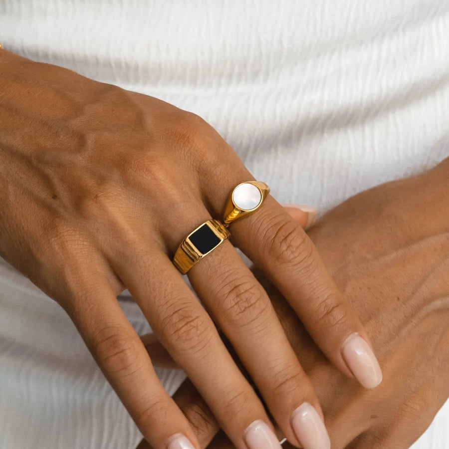 Kaya" Onyx-Ring Atolea Waterproof Jewelry