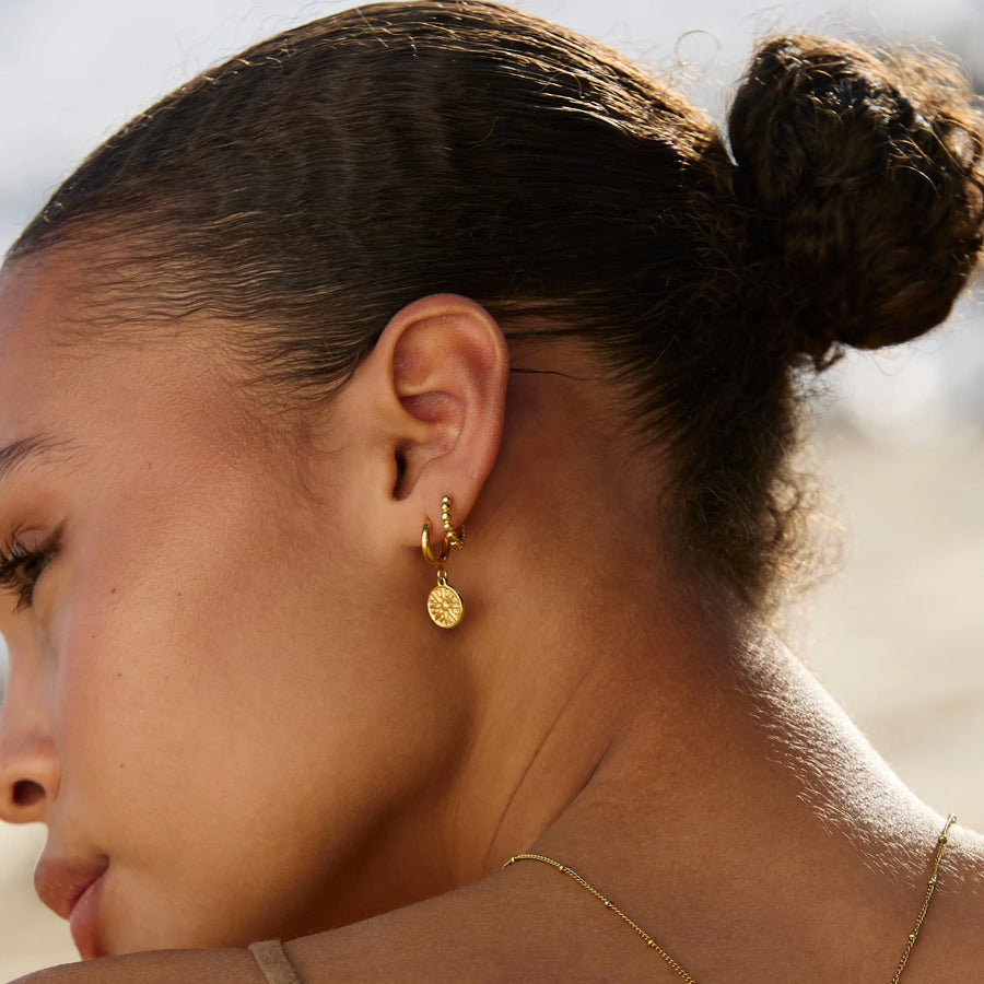 Goldene Sonnen-Ohrringe Atolea Waterproof Jewelry