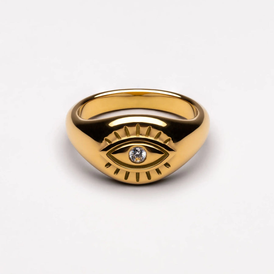 Siegelring mit Bösen-Augen-Motiv Atolea Waterproof Jewelry